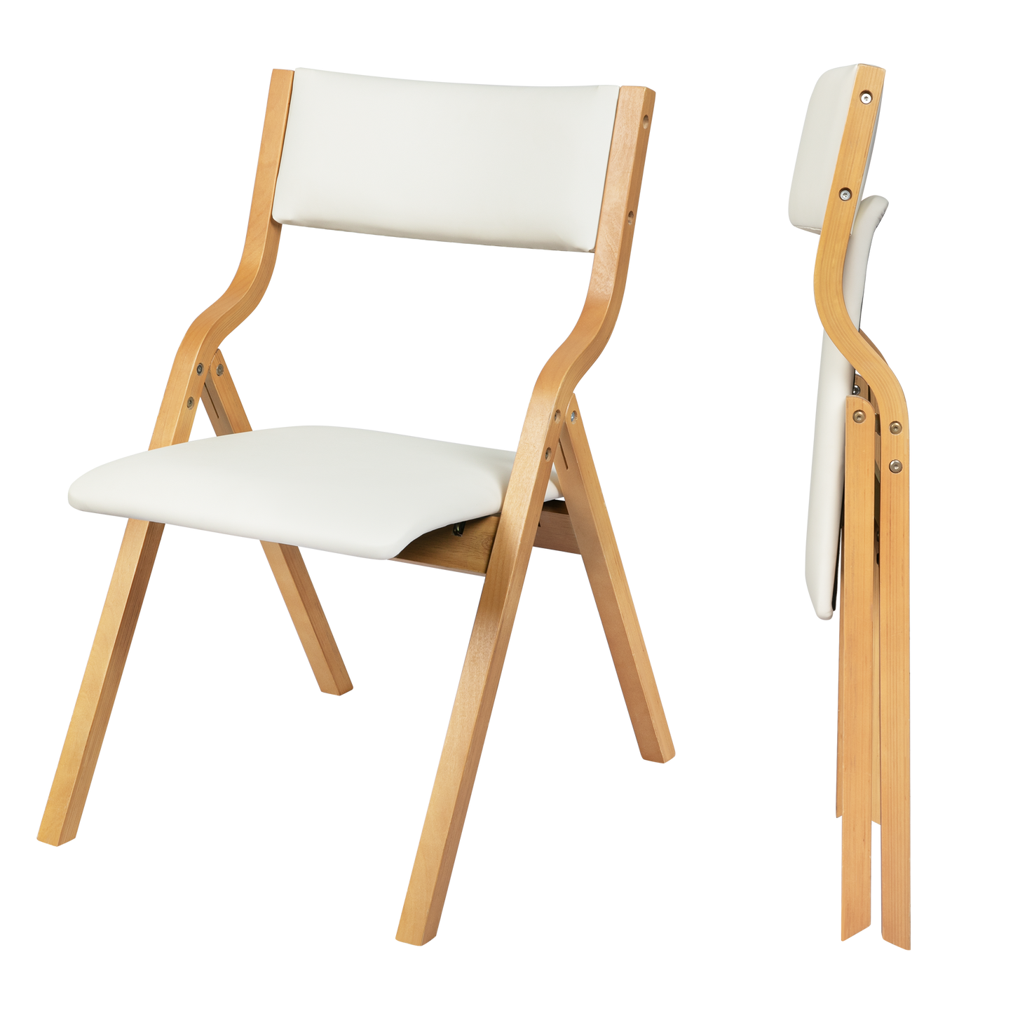 Levede 8x Dining Chairs Foldable PU Beige-1975420358269997064