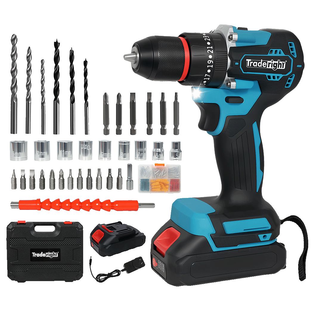 Traderight 21V Cordless Impact Drill with LED Light-1973194184991051784