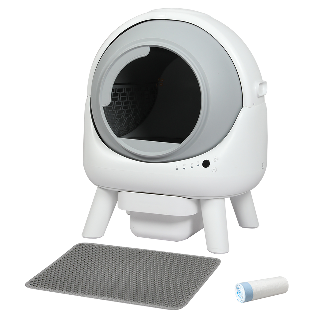 PaWz Smart Self Cleaning Cat Litter Box APP Control White-1973193547075162120