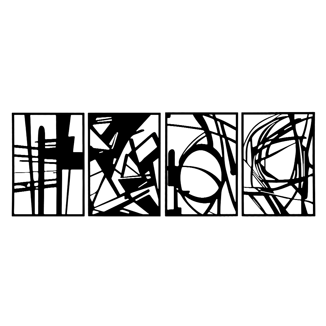 Yezi Metal Wall Art 4Pcs Abstract Minimalist Line Decor-1975420342675574792