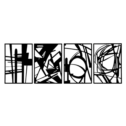 Yezi Metal Wall Art 4Pcs Abstract Minimalist Line Decor-1975420342675574792