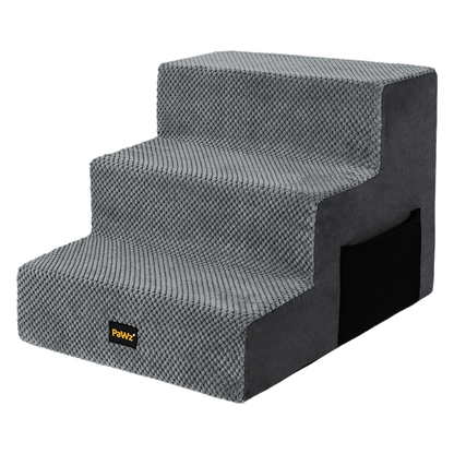 Pawz 3 Steps Pet Stairs Dog Ramp High Density Foam Grey-1973194194403069960