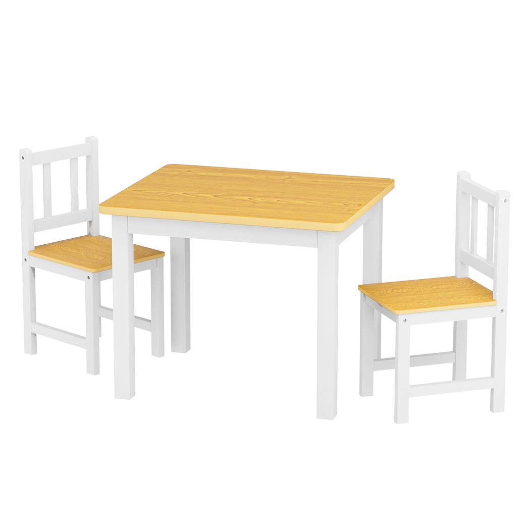 Bopeep Kids Table and Chairs Set Wooden 3PCS Study Play-1973193533703720968