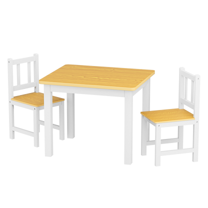 Bopeep Kids Table and Chairs Set Wooden 3PCS Study Play-1973193533703720968