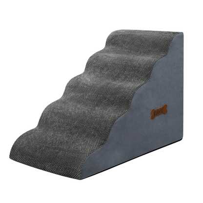Pawz 5 Steps Pet Stairs Dog Ramp High Density Foam Grey-1973193539949039624