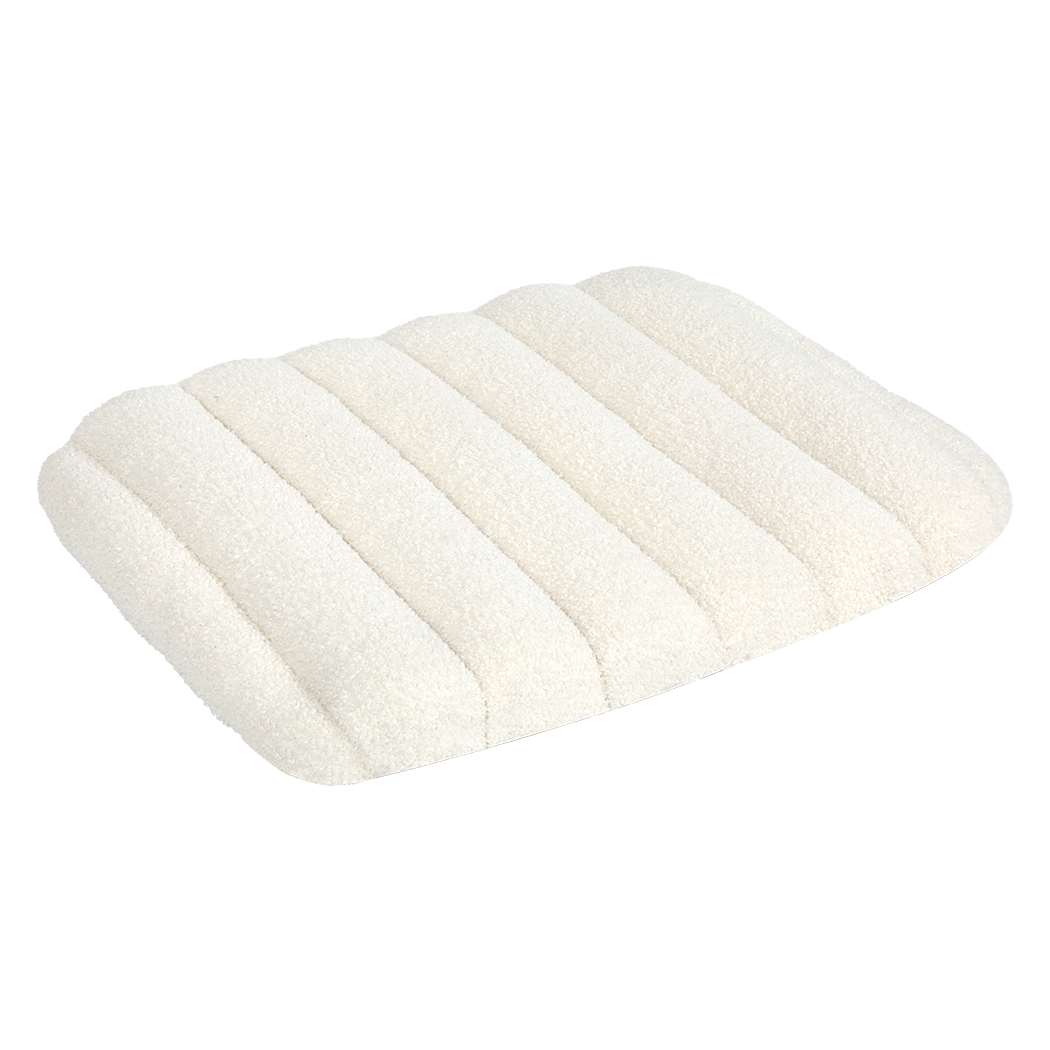 Pawz M Size Orthopedic Dog Bed with Sherpa Plush Removable Cover in White-1975420345263460360