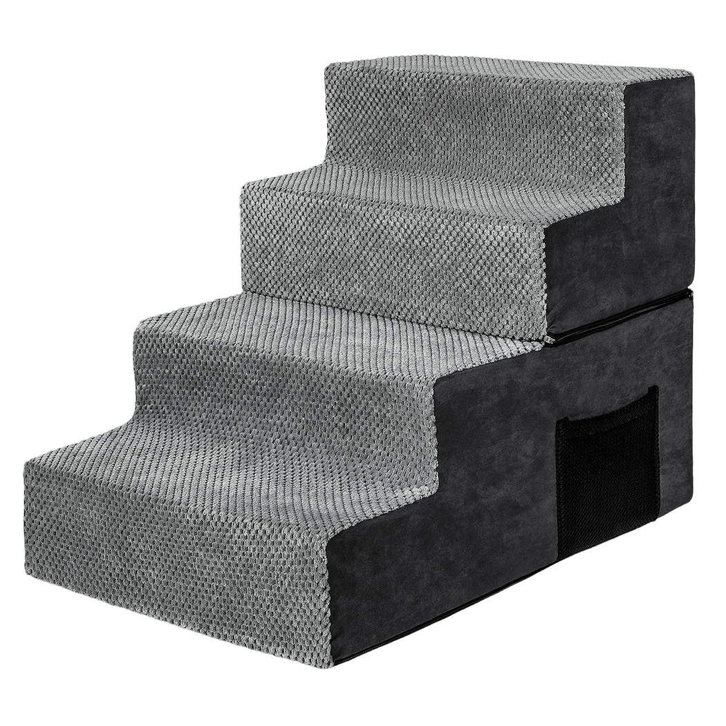 Pawz 4 Steps Pet Stairs Dog Ramp High Density Foam Grey-1973193605396959240