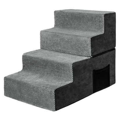 Pawz 4 Steps Pet Stairs Dog Ramp High Density Foam Grey-1973193605396959240