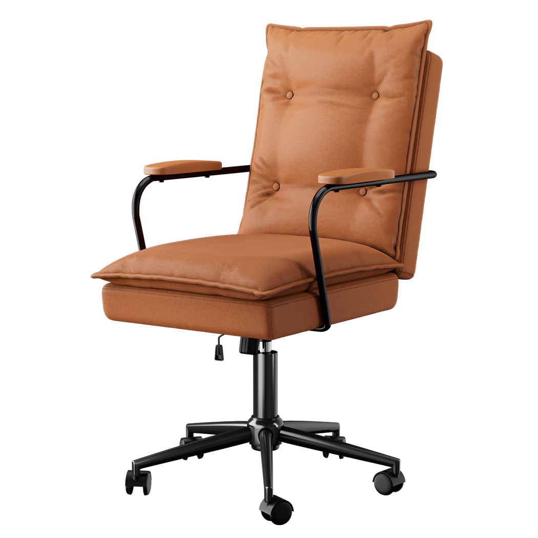 LEVEDE Ergonomic Office Chair Computer PU Brown-1973193534974595080