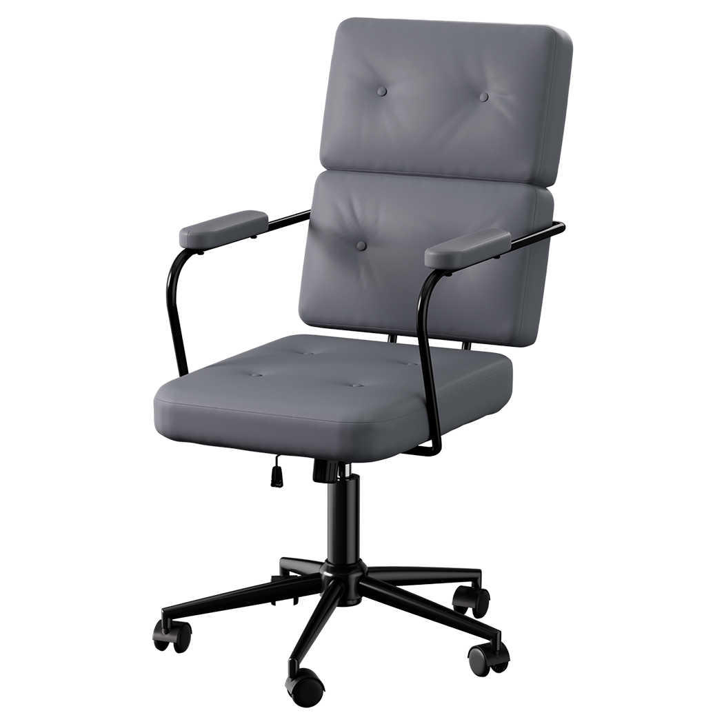 LEVEDE Ergonomic Office Chair Computer PU Grey-1975420344000974856