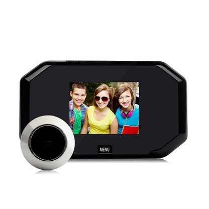 3 Screen 1.0Mp Security Camera With Door Peephole & Tf Card Support - Black-1915197553742319616