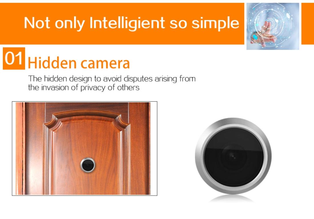 3 Screen 1.0Mp Security Camera With Door Peephole & Tf Card Support - Black-1915197553742319618