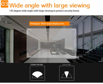 4.3 Security Camera Door Peephole With One-Key Watch - Black-1915196779251503106