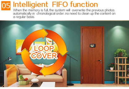 4.3 Security Camera Door Peephole With One-Key Watch - Black-1915196779251503108