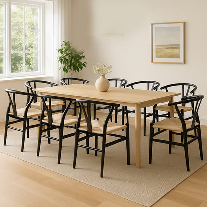Levede 8x Dining Chairs Wooden Hans Black-1975420353857589255