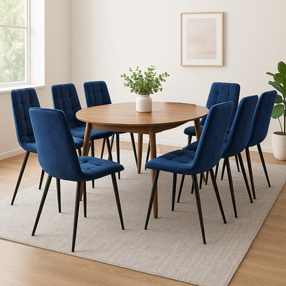 Levede 4x Dining Chairs Kitchen Velvet Blue-1975420354713227271