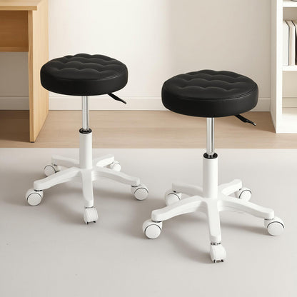Levede 2x Rolling Bar Stool Swivel Salon SPA Chair Black-1973194182046650375