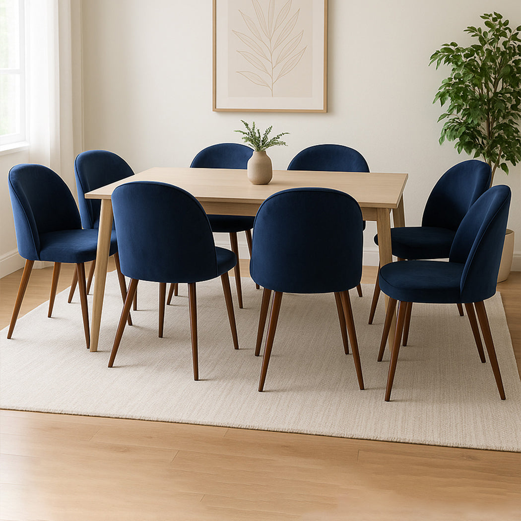 Levede 8x Dining Chairs Seat French Navy-1975420353060671495