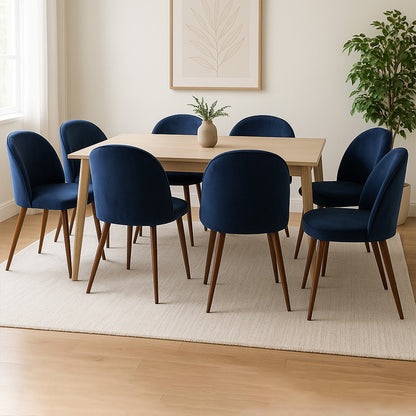 Levede 8x Dining Chairs Seat French Navy-1975420353060671495