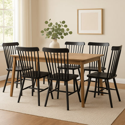 Levede 6x Dining Chairs Kitchen Winsor Black-1975420350149824519