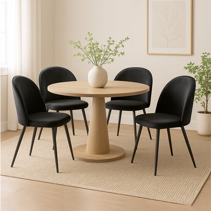 Levede 4x Dining Chairs Kitchen Cafe Black-1975420351026434055