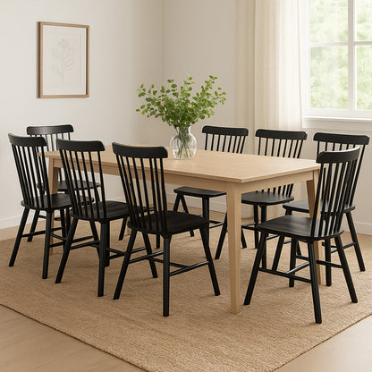 Levede 8x Dining Chairs Kitchen Winsor Black-1975420350325985287