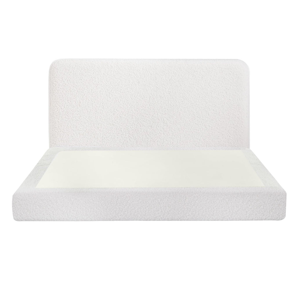 Artiss Queen Bed Frame Boucle Fabric Vacuum Compressed Beds Washable Cover No-Assembly