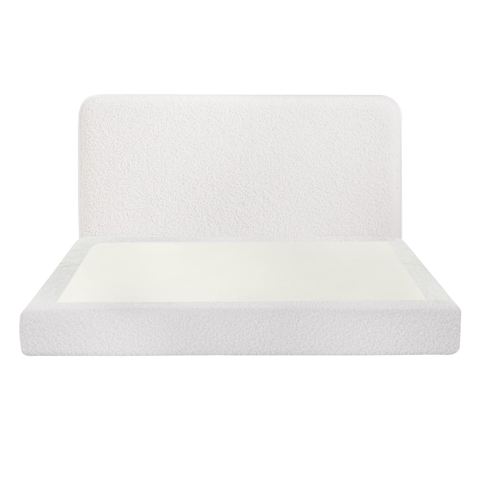 Artiss Queen Bed Frame Boucle Fabric Vacuum Compressed Beds Washable Cover No-Assembly