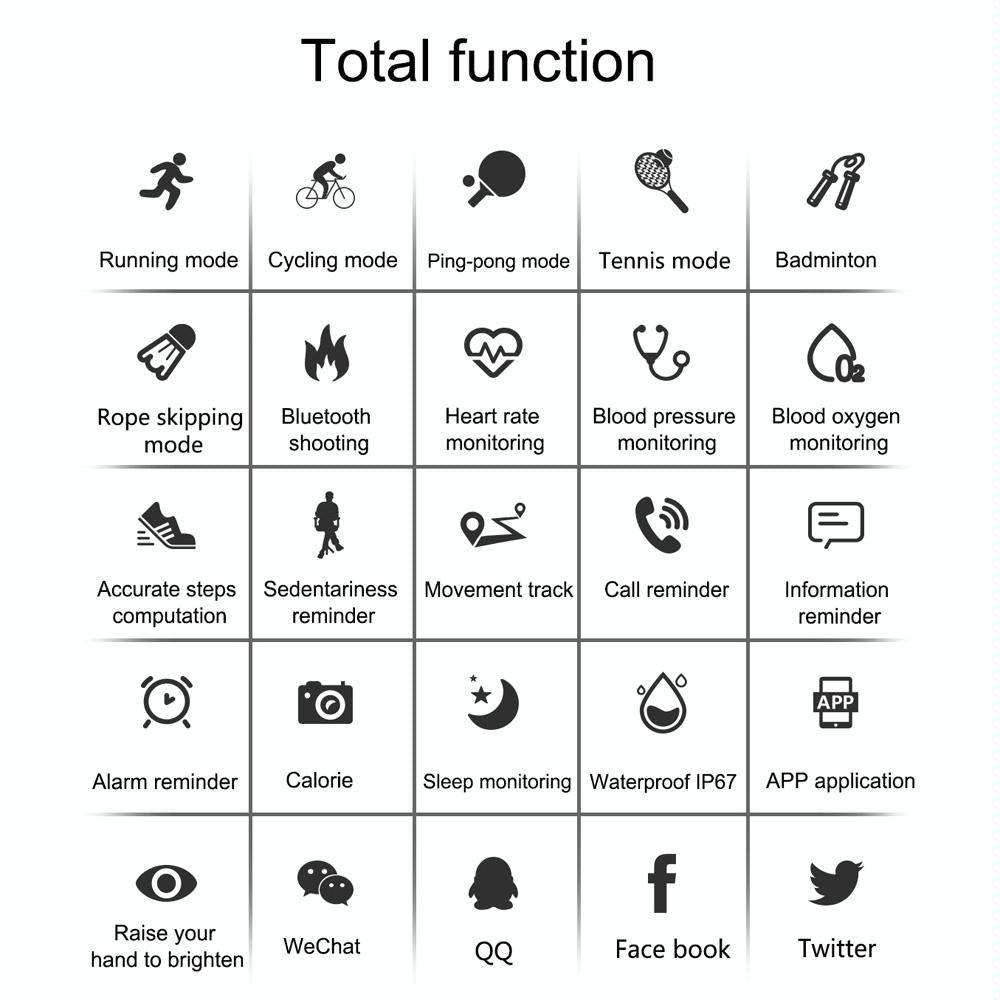 Smart Bracelet With Call / Heart / Sleep / Bp Monitoring - Ip67 Waterproof-1915196569796349958