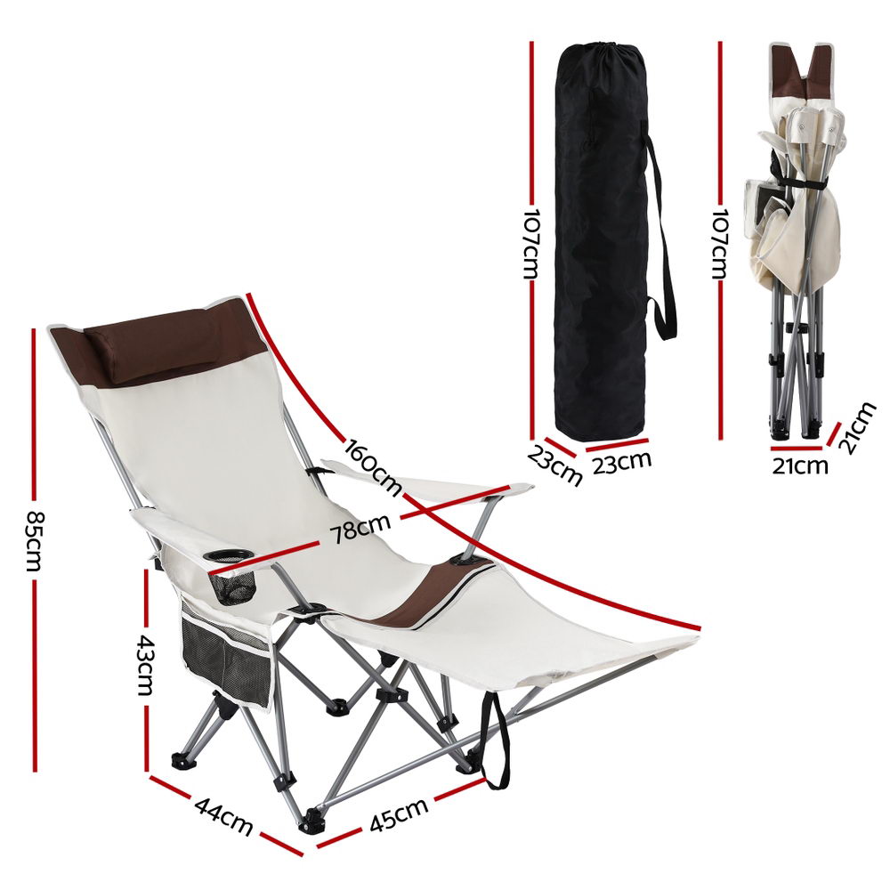 Weisshorn Camping Chair Reclining Adjustable Portable Outdoor Folding Lightweight