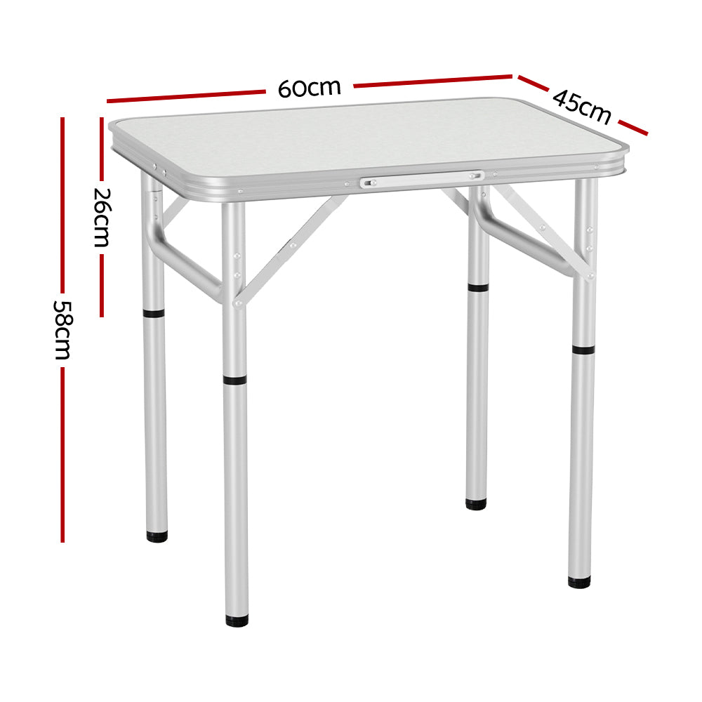Weisshorn Folding Camping Table 60cm – Adjustable, Portable Outdoor Picnic Desk
