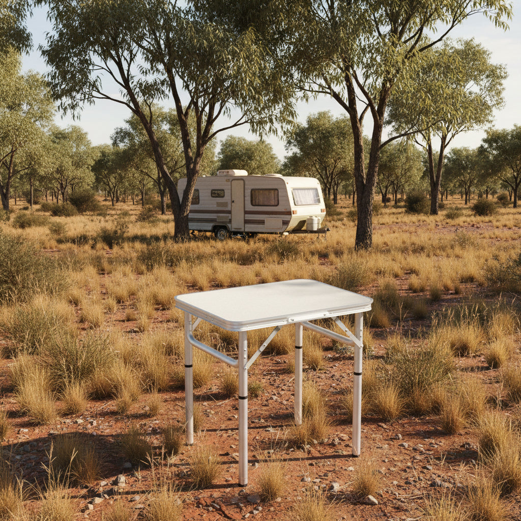 Weisshorn Folding Camping Table 60cm – Adjustable, Portable Outdoor Picnic Desk