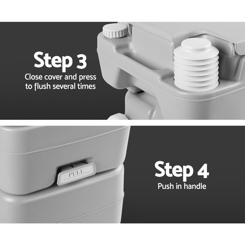 20L Portable Camping Toilet – Aussie Outdoor Flush Freedom