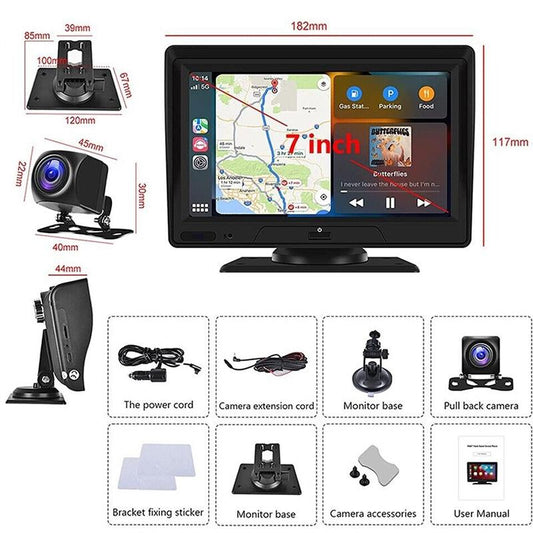 7 Touch Display Car Navigator With Dual-Lens Smart Driving Recorder - Portable And Wireless-1915197473782108161