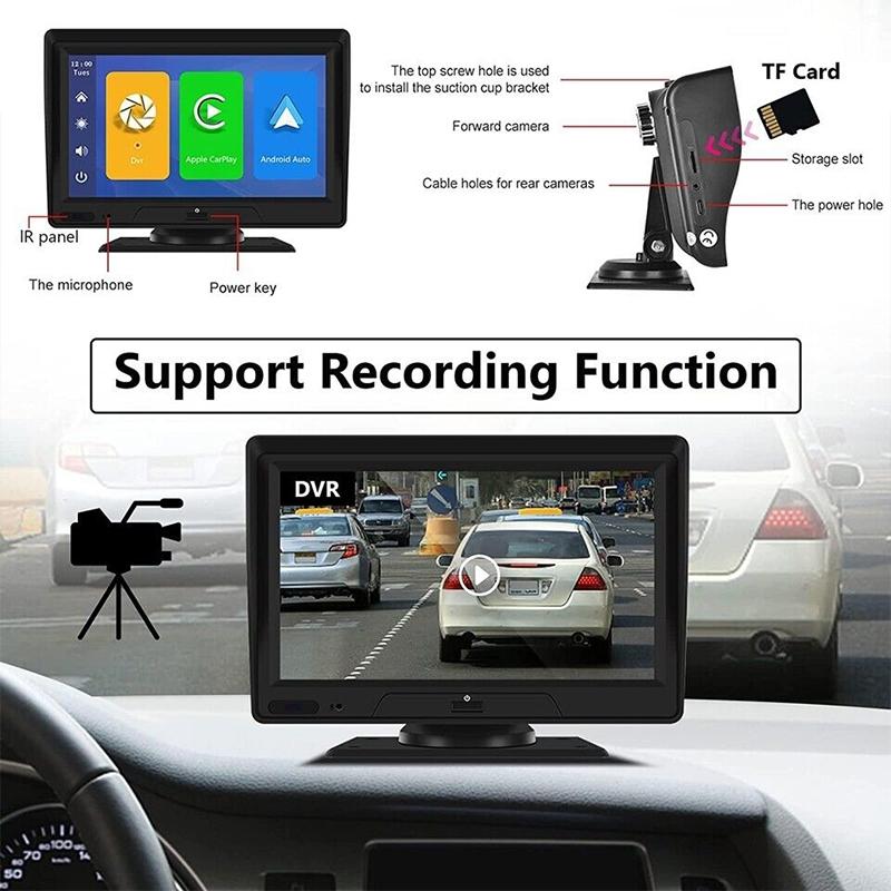 7 Touch Display Car Navigator With Dual-Lens Smart Driving Recorder - Portable And Wireless-1915197473782108163