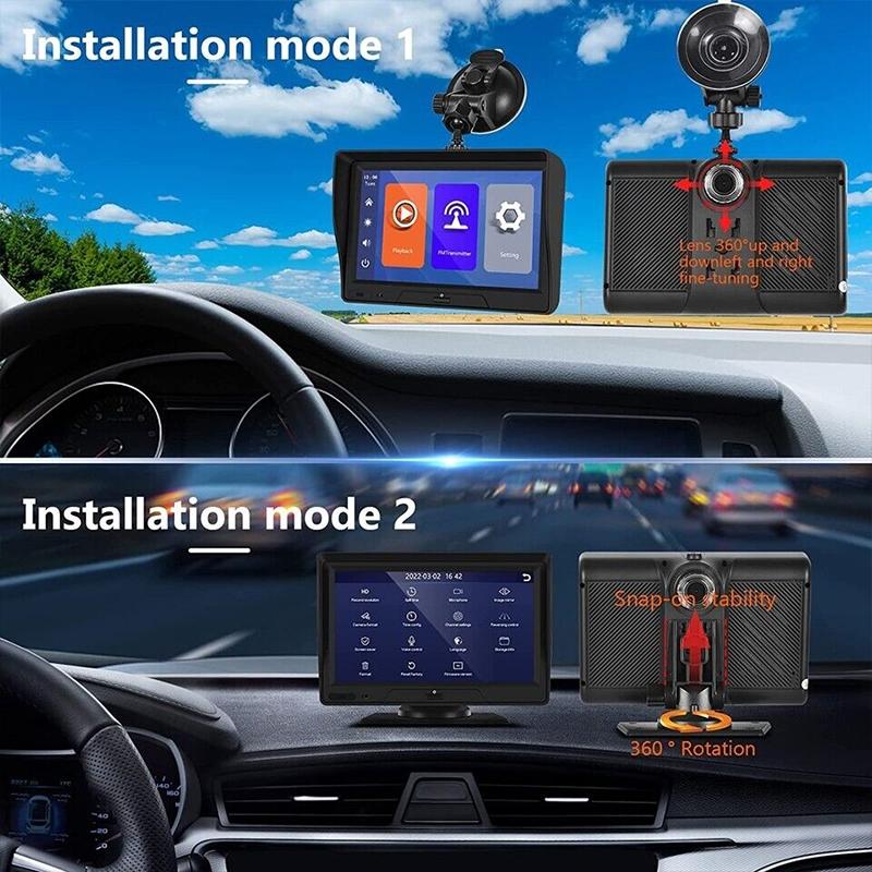 7 Touch Display Car Navigator With Dual-Lens Smart Driving Recorder - Portable And Wireless-1915197473782108166