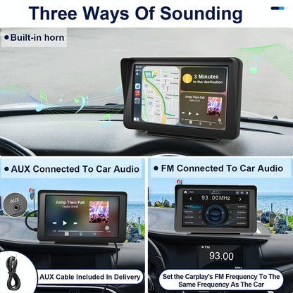 7 Touch Display Car Navigator With Wireless Carplay Bluetooth And Reversing Image - Portable And Smart-1915197201848602626