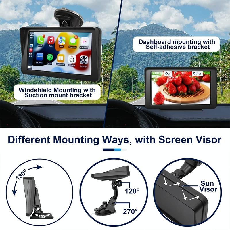 7 Touch Display Car Navigator With Wireless Carplay Bluetooth And Reversing Image - Portable And Smart-1915197201848602627