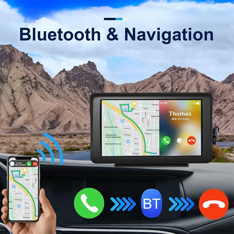 7 Touch Display Car Navigator With Wireless Carplay Bluetooth And Reversing Image - Portable And Smart-1915197201848602629