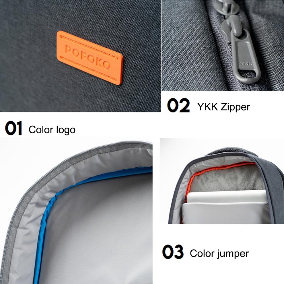 15 Inch Waterproof Laptop Handbag - Dark Gray Polyester-1915196543376429063