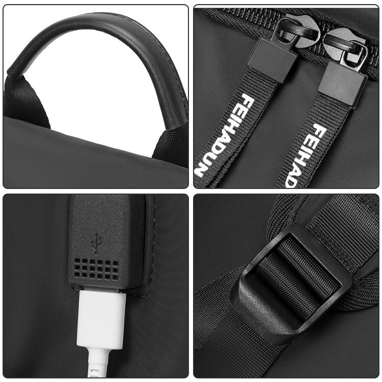 Multifunctional Oxford Laptop Backpack In Black-1915196700511834117