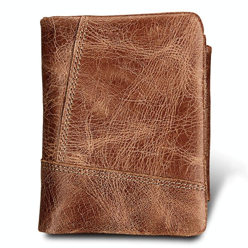 Men Taupe Leather Rfid Card Holder Wallet-1915198238181429248