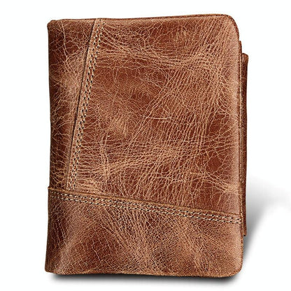 Men Taupe Leather Rfid Card Holder Wallet-1915198238181429248