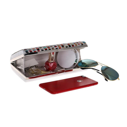 Gold Diamond Square Handbag For Fashion Banquets And Parties-1915196564377309187