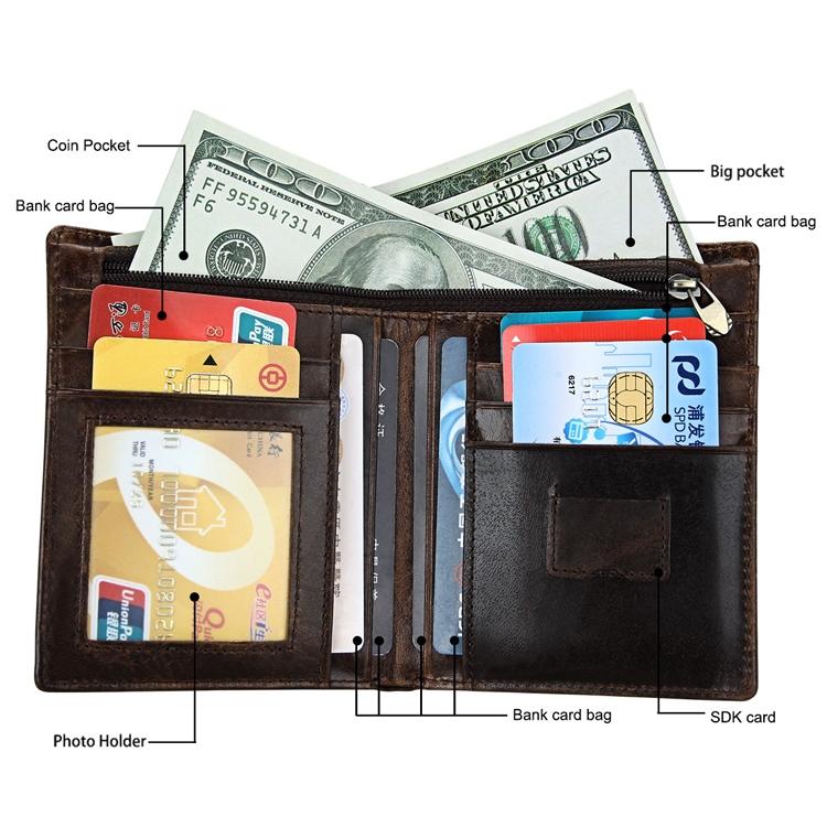 Detachable Card Holder Leather Wallet For Men - Antimagnetic Rfid-1915198069708820487