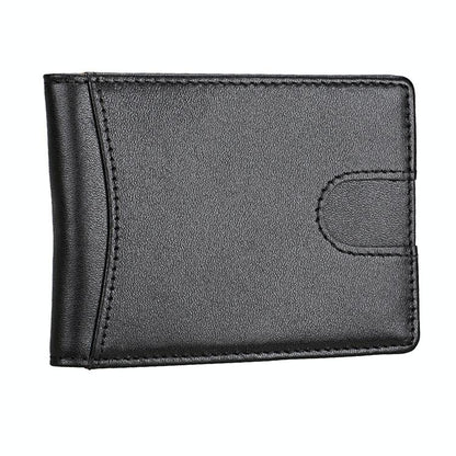 Mini Crazy Horse Leather Rfid Wallet - Antimagnetic-1915197603813920768