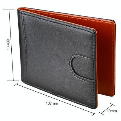 Mini Crazy Horse Leather Rfid Wallet - Antimagnetic-1915197603813920769