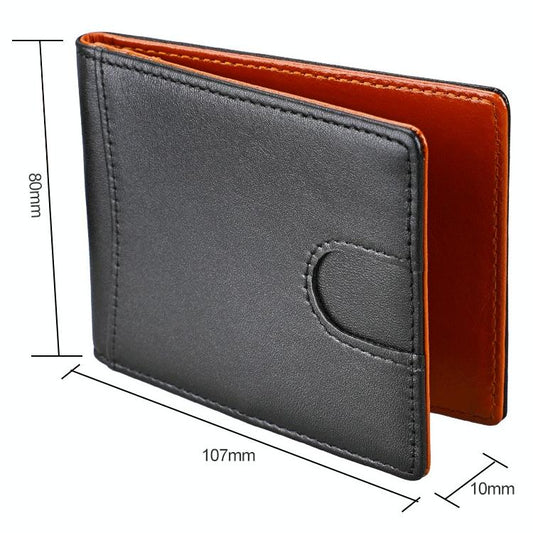 Mini Crazy Horse Leather Rfid Wallet - Antimagnetic-1915197603813920769