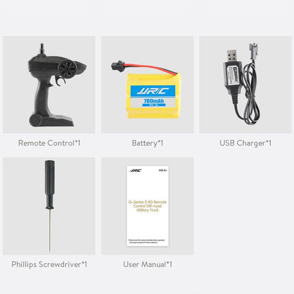 Mini 2.4Ghz Rc 6Wd Tracked Military Truck - Army Green-1922443411491786760