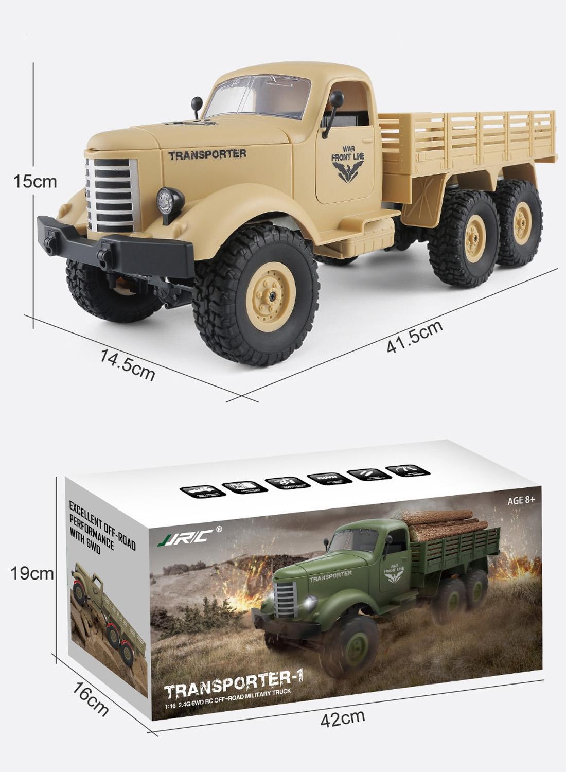 Mini 2.4Ghz Rc 6Wd Tracked Military Truck - Army Green-1922443411491786761